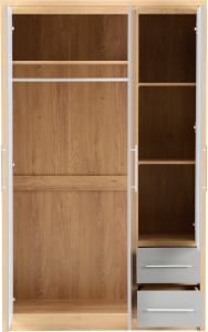 Image: 7190 - Sevile 3 Door Wardrobe - Grey